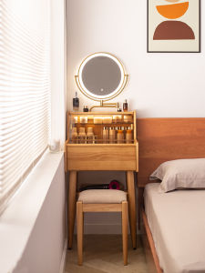 Modern Simple Small Size Real Wood Makeup Desk 70cm Bedroom Dressing Table Multi-Function Wooden Top Vanity Desk