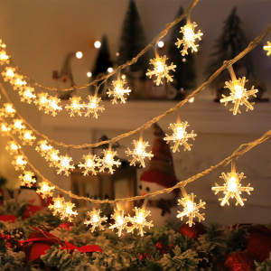 1/3/6M LED Snowflake Fairy Lights Battery/USB Power Copper Wire Garland Light New Year Garden Outdoor Wedding Living Room Decor