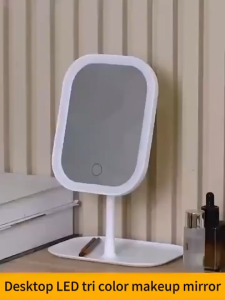 LED Makeup Mirror Touch Control Rechargeable / Cermin Solek LED Kawalan Sentuh Boleh Cas Semula dengan Lampu