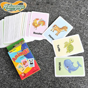 Aoduoyaya Infant Toddler Enlightenment Early Education English Word Recognition Card Color Visual Flashcard TeachingTool