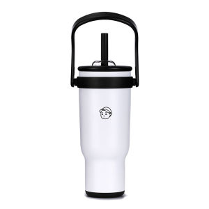 Finerworld Large Capacity Thermal Cup with Straw Handheld Car Ice King Cup Gift Beverage Container Stainless Steel 1200ml