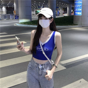 Áo Ba Lỗ Dệt Kim Phong Cách Mỹ Dành Cho Nữ Mùa Hè 2024 Áo Ba Lỗ Thể Thao Ngắn Hở Bụng Áo Ba Lỗ Thể Thao Mặc Trong Và Ngoài