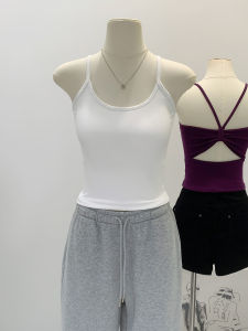 เสื้อกั๊กสายเดี่ยวสไตล์ฝรั่งเศส แขนกุด สำหรับผู้หญิง ฤดูร้อน 2025 ใหม่ เสื้อผ้าทำงาน แขนกุด คอวี ทรงเข้ารูป ปกโปโล