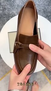 Lefu shoes square head flat bottom fashion professional womens shoes 35-40 size Casual Flat Shoes