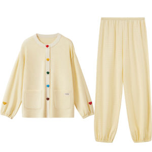 Hodo | Pure Cotton Sleepwear Women Long Sleeve Home Clothes Set Sweet Style Knitted Fabric Spring Autumn New Arrival Outwear Home Comfortable