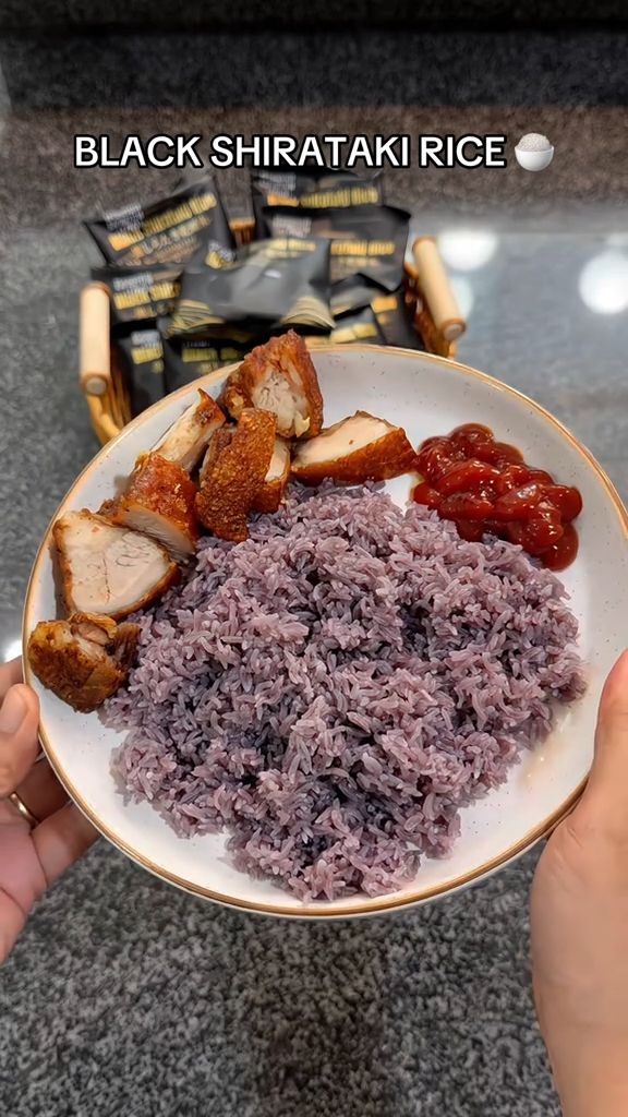 Black shirataki rice 100g  original low carb Shirataki dried rice Konjac rice Nutritious filling & Higher dietary fiber  More healthier diet