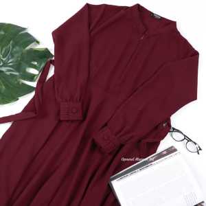 Gamis hermosa polos wollycrepe warna marun-gamis syari marun polos umbrella 4 meter-gamis marun