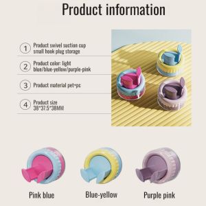 Bathroom Bathroom Swivel Suction Cup Hooks Hole-Free Strong Load-Bearing Vacuum Non-Marking Kitchen Door Wall Sticky Hooks可旋转吸盘