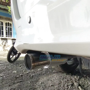 Muffler Racing HKS Titan Silver Sound Bass Kering untuk Avanza/Xenia/Jazz