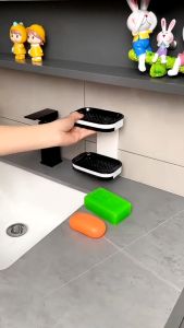 Drainable Soap Dish Bathroom Portable Soap Holder Wall-mounted Single and Double Layer Drain Soap Dish