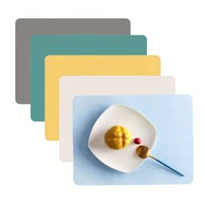 Luxury Thickened Silicone Table Mat Rectangular Heat Insulation Non-Slip Nordic Placemats Anti-Scald Kitchen Accessory 1/6/10pcs