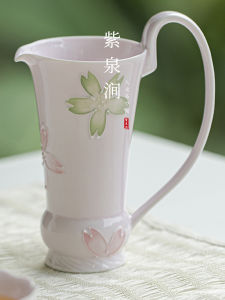 Hand-Painted Sakura Pink Tea Set Ceramic Gongfu Tea Utensils JOJOS L. PD. Purple Spring Gap Jade Clay Field Burnt