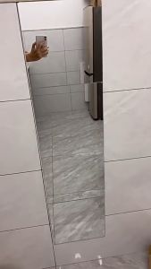 Home DIY HD Square Glass Mirror Full-Length mirror Bathroom mirror Decor DIY Adhesive Mirror Full Compensation for Damaged Mirror[Free one piece]