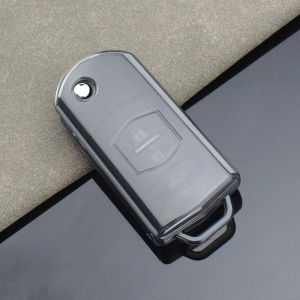 2/3Buttons Transparent Flip Remote Car Key Fob Shell Case For Mazda 2 3 5 6 CX-7 CX-9 MX-5 2005+ Auto Accessories