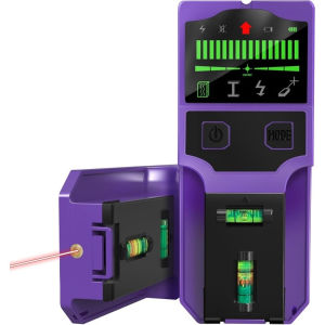 Stud Finder Wall Scanner Electronic Center Finder with Laser Level LCD Display Multi-Function Wall Detector for Home Renovation