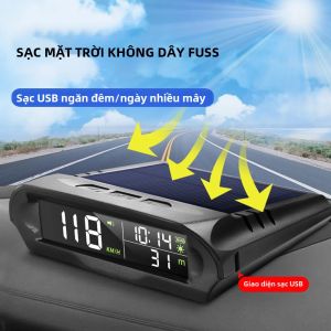 X98 Không Dây HUD GPS Kỹ Thuật Số Đồng Hồ Tốc Độ Hệ Thống Thông Minh KM/H MPH Sạc Năng Lượng Mặt Trời Đa Năng Cắm 100*30*89mm
