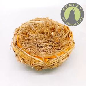 SEMPATI Tarangan Sarang Susuh Jerami Ukuran Kecil Serat Tempat Bertelur Burung Kenari Balckthroat Anis Punglor Finch Dll ASJRAW