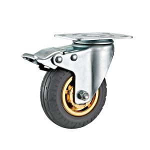 （clearance）1pcs 5 Inch Swivel Wear-Resistant Trolley Wheels With Lock High Bearing Noise Reduction Mute rubber casters Heavy Type Caster Wheel ﻿
