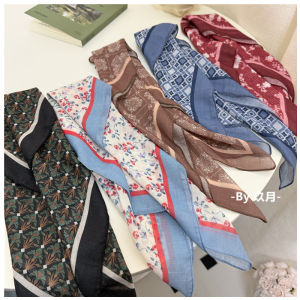 Khăn Quàng Cổ Vải Lanh Cotton Hoa Cổ Điển Lãng Mạn Nhỏ Cho Phụ Nữ Mùa Hè Chống Nắng Che Đầu Khăn Quàng Cổ