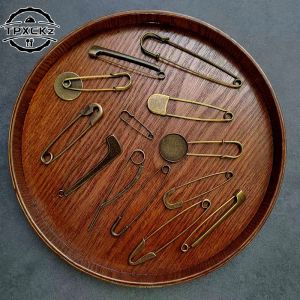 Retro Bronze Large Pins For Clothing Smooth Metal Safety Pins Jeans Dress Scarf Adjustable Pins