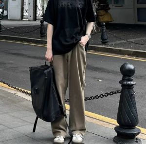 Quần Jeans Denim Nam Nữ Phong Cách Hàn Quốc Xuân Hè Ôm Vừa Vặn Quần Ống Thẳng Thường Ngày Có Túi Dài Đến Mắt Cá Chân