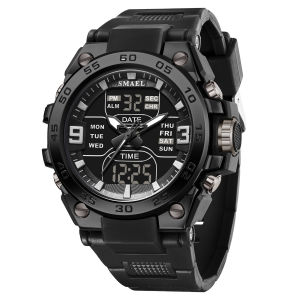 SMAEL | SMAEL Top Brand Men Electronic Watch Sports LED Analog Digital Chronograph Military Dual Display Man Wrist Watches