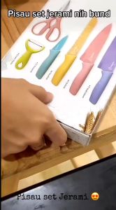 GB - A007 - PISAU SET JERAMI GANDUM KERAMIK 6 IN 1 KOMPLIT / PISAU SULTAN PISAU PREMIUM 6 IN 1 STAINLESS / ALAT DAPUR SET WARNA PISAU GUNTING FILLER