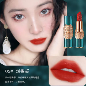 Long-Lasting Moisturizing Velvet Lipstick Recommended by Li Jiaqi Floral Carving Retro Tomato Color Non-Stick Cup Resistant to Fading