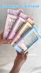 Dán móng tay 3D nail sticker - Màu Xanh - Vàng - Hồng - Tím - Đồ chơi cho bé gái hiệu TOI
