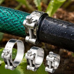 5Pcs Stainless Steel Hose Clamp Anti‑Rust Pipe Fastener Durable Sealing Powerful Strength Repair Welding Tools
