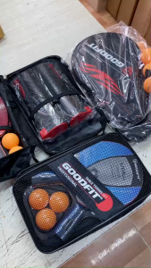 GoodFit Bộ 2 Vợt Bóng Bàn GF005TS Tặng 4 Bóng Cọc Lưới Rút 1.7m Chất Liệu Gỗ Dương Cao Su Đàn Hồi Thích Hợp Cho Mọi Lứa Tuổi