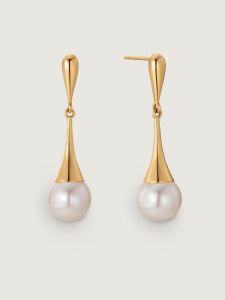 Elegant Waterdrop Imitation Pearl Earrings Womens Fashion Jewelry Original Design Alloy Plated Silver Gold Fresh Outfit