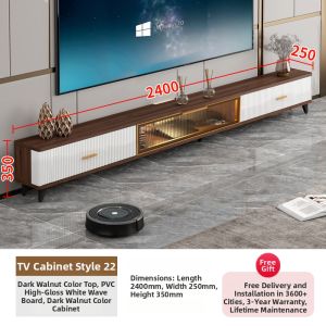 HANYUAN | Hanging Luxury Rock Slab TV Cabinet Set For Small Spaces