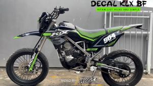 Decal Stiker Motor KLX BF MOTIF SIMPLE HITAM ABU2 HIJAU D-A3-502