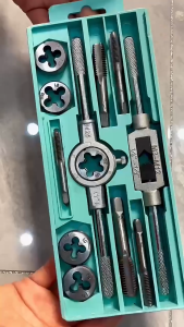 KS Fitness 12/20PCS HSS Tap and Die Set Metric Wrench Cut M3-M12 Tap and Die Set Metric Hand Threading Tool Set Engineer Kit with Case