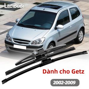 1 Bộ Lưỡi Gạt Nước Kính Chắn Gió Phía Trước & Phía Sau Bộ Dành Cho Xe Hyundai Getz 2002-2009 Cao Su Gạt Nước Kính Chắn Gió Màu Đen Bền Phụ Kiện