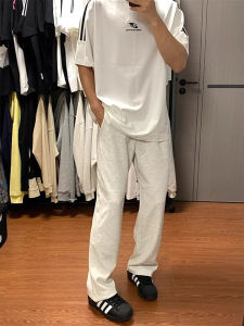 กางเกงขายาวทรงตรงสำหรับผู้ชาย CleanFit กางเกงขายาวทรงตรงลำลองฤดูใบไม้ร่วง/ฤดูหนาว สีขาวและเทา