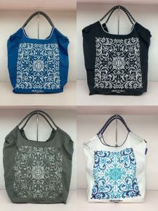 Japanese Style Ball Chain HANAFUJI Embroider Shopping Bag Niche Style Nylon Handbag Eco-friendly Bag New Arrival Cloth Bag Embroider