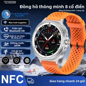 Đồng Hồ Thông Minh 8 Ultra 2025 Mới Cổ Điển Tích Hợp NFC Theo Dõi Sức Khỏe Chống Nước 3ATM GPS Gọi Bluetooth Tương Thích Với iOS Và Android