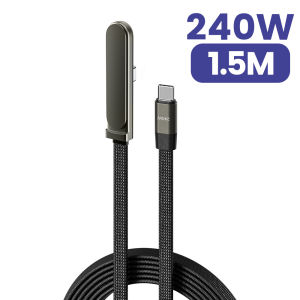 Cáp Sạc Nhanh USB C To USB C 2 Trong 1 240W Đầu Gập Tích Hợp Giá Đỡ Dành Cho iPhone 17/16/15 Samsung Xiaomi - Dây Sạc Nylon