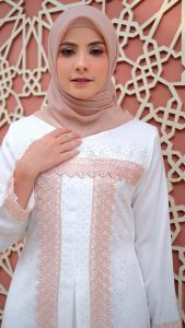 [ AYESHA ] Gamis Putih Wanita Abaya Turkey Baju Gamis Terbaru Abaya Putih Turkey Mewah Dress Muslim
