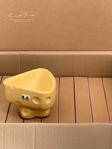 chén sứ chống gù hình cheese phô mai dành cho chó mèo - T3 PETS SHOP