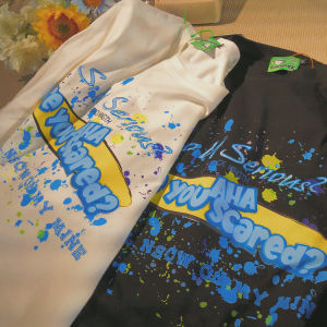 Daiwing Oversize Short Sleeve T-Shirt Summer Colorful Print Couple Matching Cotton round Neck Vintage Japanese Style Youth Fashion