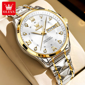 OLEVS Watch Men Original Authentic 2024 Luxury Brand Fashion Casual Waterproof Diamond-encrusted Calendar Luminous  Quartz Watch