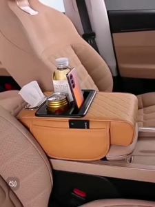 5-in-1 car armrest box Car height increasing pad tissue box water cup holder central armrest box multifunctional leather center armrest box car interior car decoration