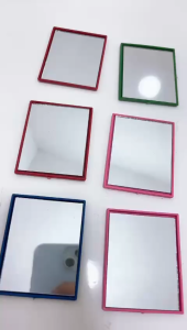 Kaca cermin polos kotak bulat kaca saku mini isi 12 pcs