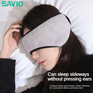 ผ้าปิดตาปิดหูซาวิโอที่ปิดหูกันเสียงสำหรับการนอนผ้ากำมะหยี่หน้ากากบำรุงผิวตอนนอนที่ปิดตาผ้ากำมะหยี่อบอูน