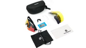 【Local Delivery】ROCKBROS 4 Lens Interchangeable Cycling Sunglasses Anti-UV Polarized MTB Shades Ultralight High Quality Goggles Bike Accessories