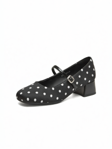 Teenmix | Retro Polka Dot Chunky Heels Pumps