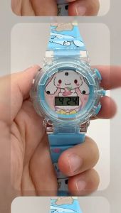 (K51A) Jam Tangan Muzik Lampu / Cinnamoroll Cartoon Light Music Kids Watch